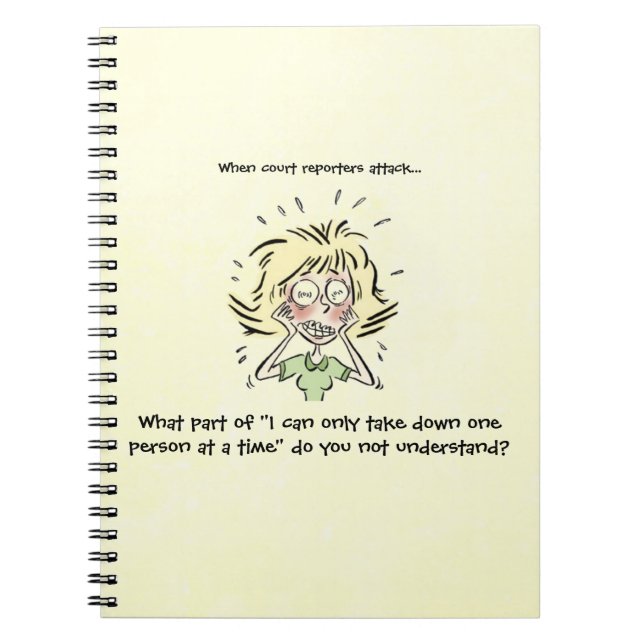 Cuaderno Divertido cuando ataque de los reporteros de corte (Frente)