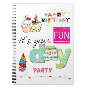 Cuaderno divertido de cumpleaños para la familia d