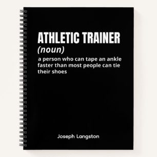 Cuaderno divertido de definición de entrenador atl