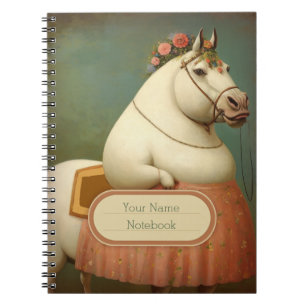 Cuaderno divertido de espiral de caballos de la Vi