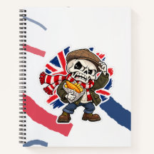 Cuaderno divertido de esqueleto británico con fish