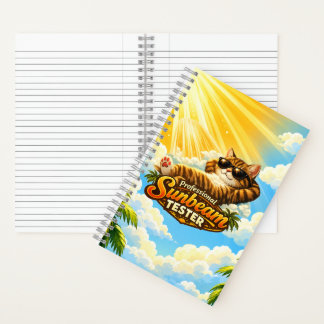 Cuaderno divertido de gato lindo en rayo de sol -