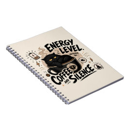 Cuaderno divertido de gato negro introvertido