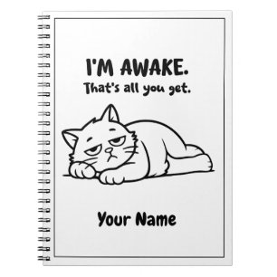 Cuaderno divertido de gato perezoso Diseño perso