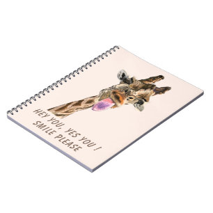 Cuaderno divertido de jirafa Sonríe - Texto person