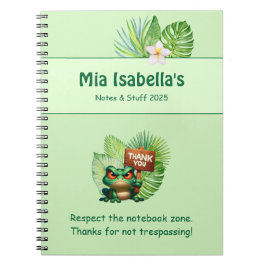 Cuaderno divertido de rana tropical - Personalizab