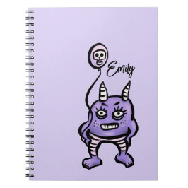 Cuaderno Divertido Demon Purple Cute Whimsigoth Nombre