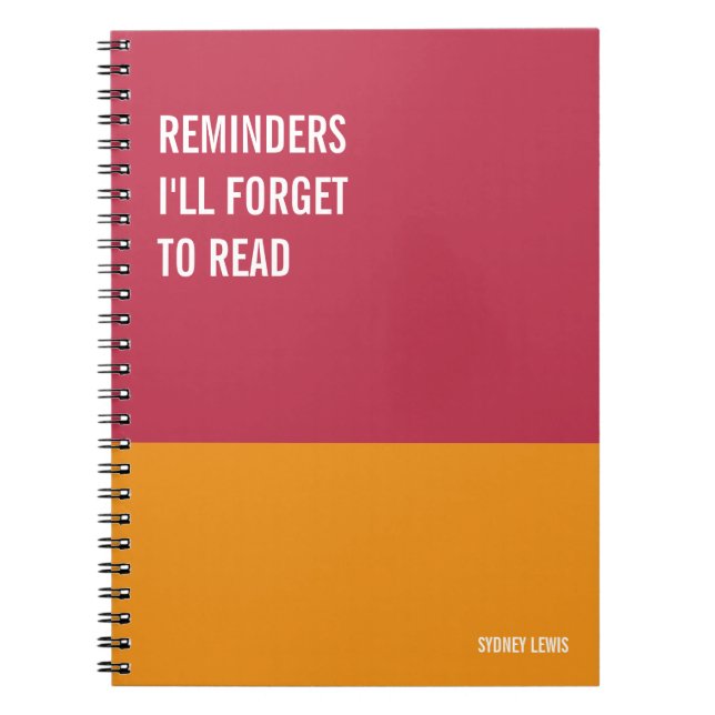 Cuaderno divertido, Diario de almohadilla de escri (Frente)