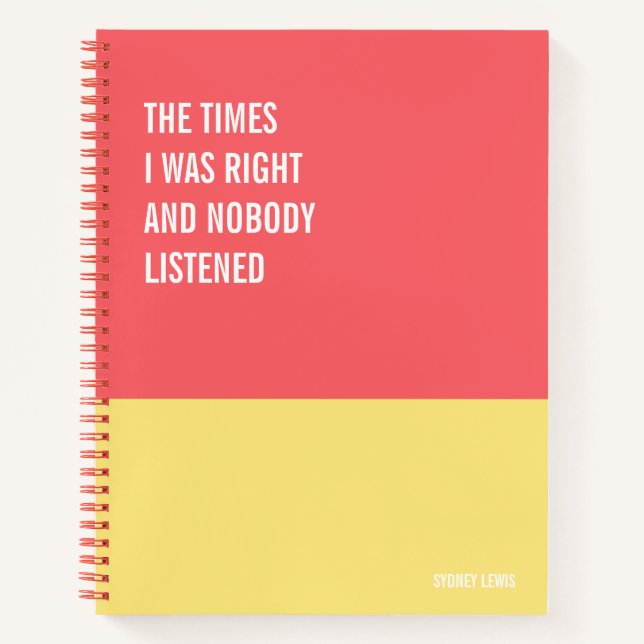 Cuaderno divertido, Diario de almohadilla de escri (Anverso)