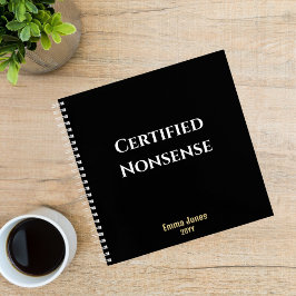 Cuaderno Divertido 'Disparate Certificado', Monograma Negro