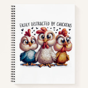 Cuaderno Divertido Distraído Por Gallinas