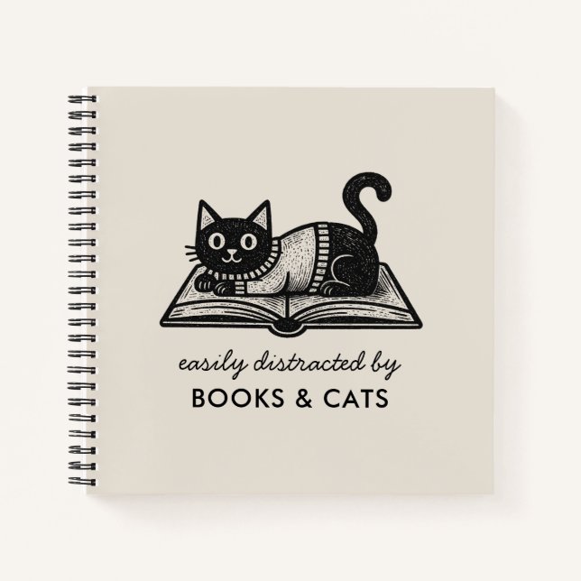 Cuaderno Divertido Fácilmente Distraído por Libros (Anverso)
