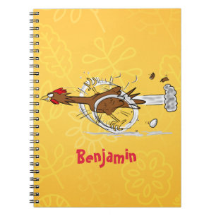 Cuaderno Divertido ilustracion de pollo fresco y personaliz
