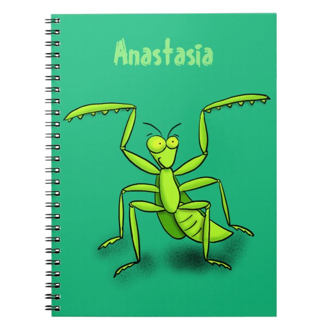 Cuaderno Divertido ilustracion personalizado de mantis de o (Frente)