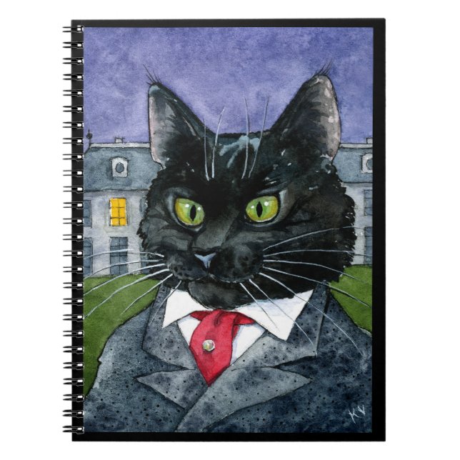 Cuaderno divertido lindo del gato negro (Frente)