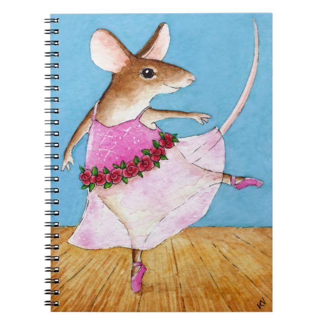 Cuaderno divertido lindo del ratón de la bailarina (Frente)