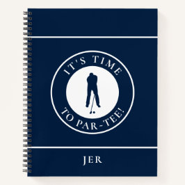 Cuaderno Divertido Log de Golf con Monograma – Golfista Azu