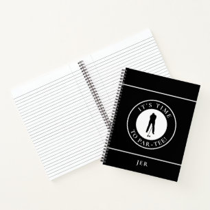 Cuaderno Divertido Log de Golf con Monograma – Golfista Neg
