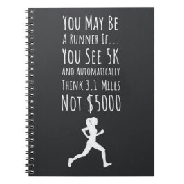 Cuaderno Divertido Maratón Corriendo Regalos Cita Diciendo
