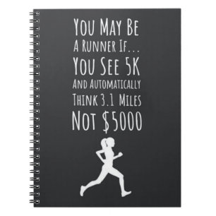 Cuaderno Divertido Maratón Corriendo Regalos Cita Diciendo 