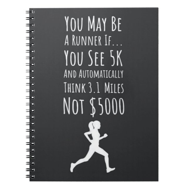 Cuaderno Divertido Maratón Corriendo Regalos Cita Diciendo  (Frente)