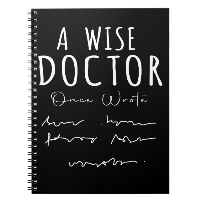 Cuaderno Divertido Médica escribiendo a mano Humor Enfermer (Frente)