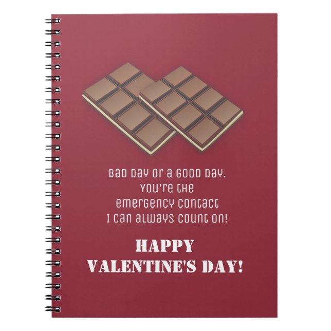 Cuaderno Divertido mensaje de El día de San Valentín de la  (Frente)