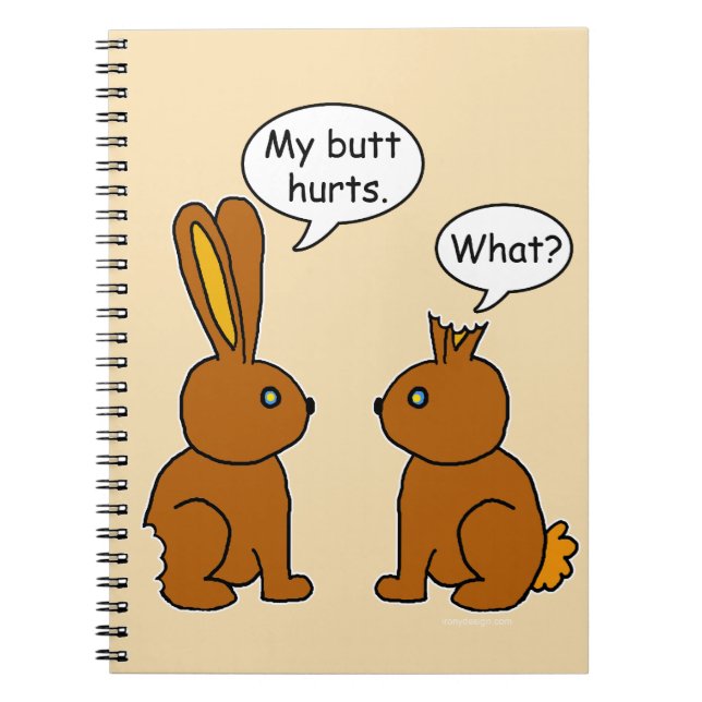 Cuaderno Divertido mi extremo daña los conejitos Brown (Frente)