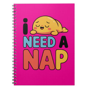 Cuaderno Divertido Necesita Una Siesta Lindo Dormido Dibujo