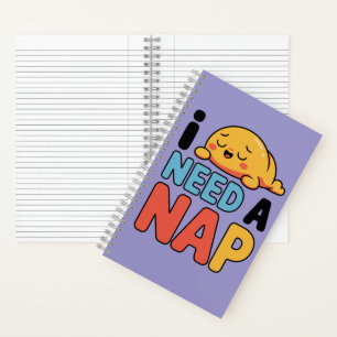 Cuaderno Divertido Necesita Una Siesta Lindo Dormido Dibujo