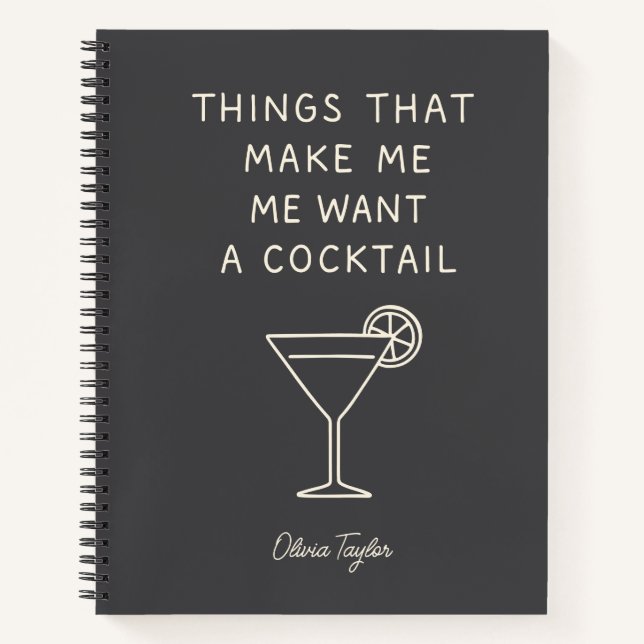 Cuaderno Divertido nombre de humor para adultos que beben v (Anverso)