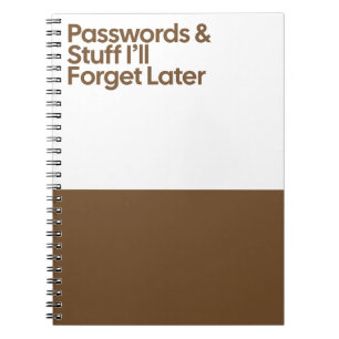 Cuaderno divertido para contraseñas y memoria
