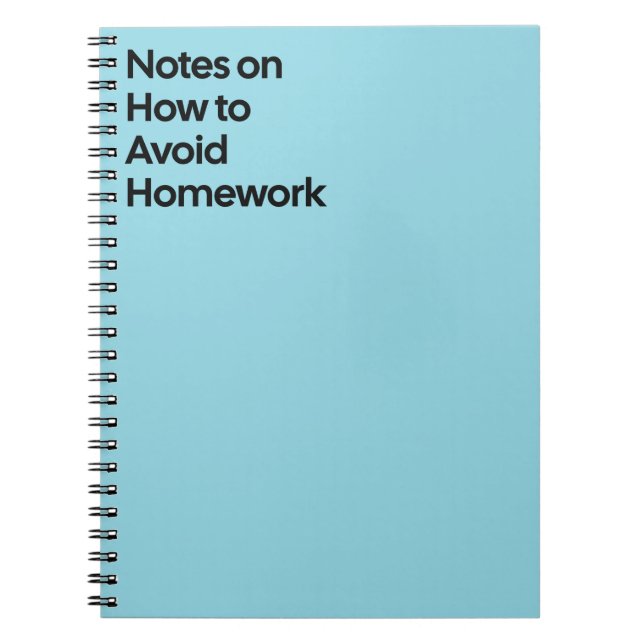 Cuaderno divertido para evitar tareas (Frente)