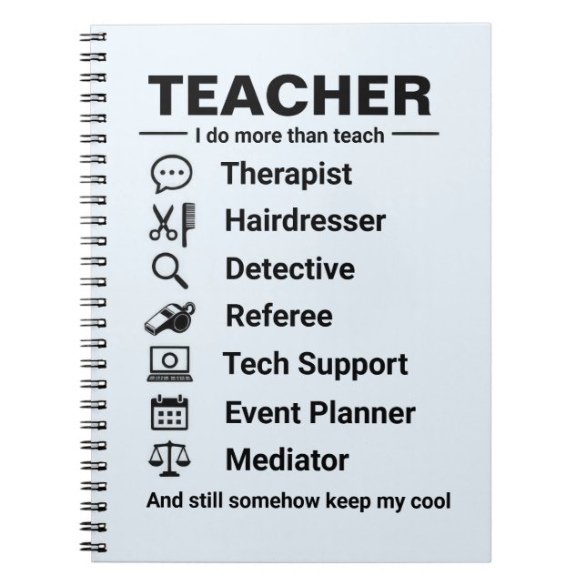 Cuaderno divertido para trabajos de maestro (Frente)