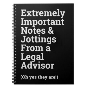 Cuaderno divertido para un asesor legal importante