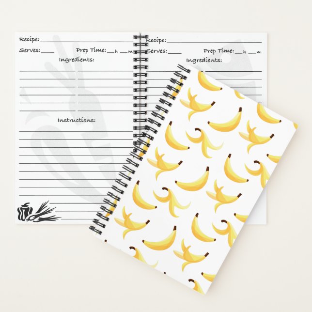 Cuaderno Divertido patrón de fiesta con chistes de plátano  (Interior)