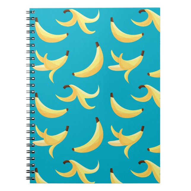 Cuaderno Divertido patrón de plátano amarillo retro editabl (Frente)