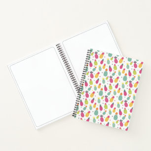Cuaderno Divertido patrón tropical de piña de frutas de ver