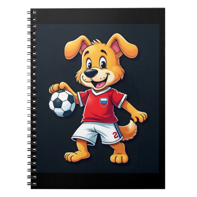 Cuaderno Divertido perro canino Rusia Soccer Jersey ruso Fo (Frente)
