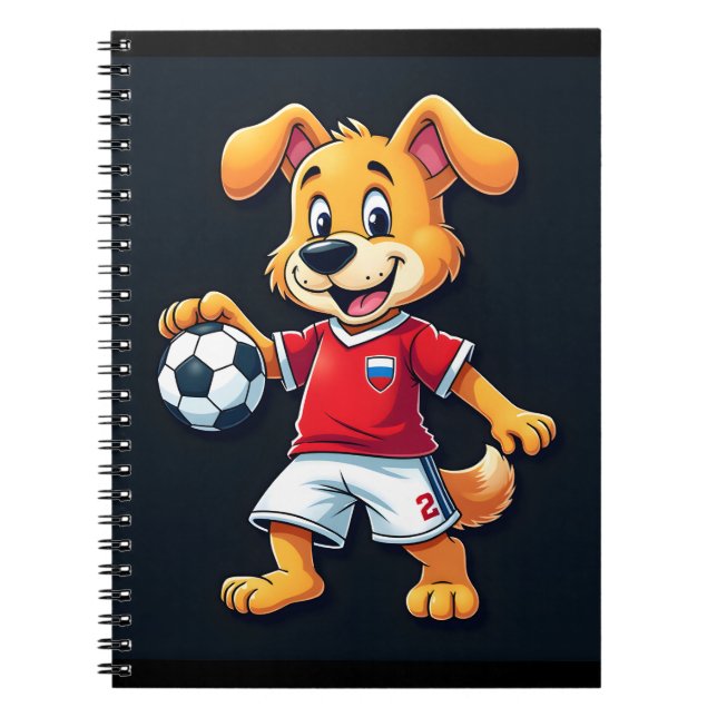 Cuaderno Divertido perro canino Rusia Soccer Jersey ruso Fo (Frente)