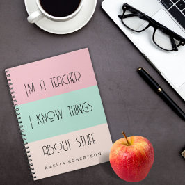 Cuaderno Divertido profesor personalizado Spiral Photo Note