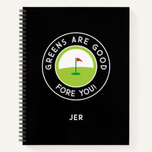 Cuaderno Divertido registro de golf con monograma Día de ju