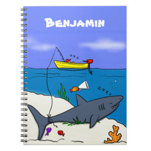 Cuaderno Divertido tiburón durmiente y personalizado de pes