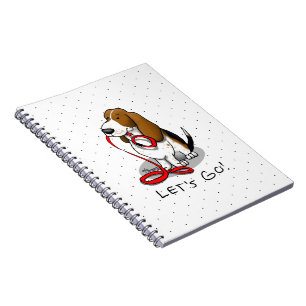Cuaderno ¡Divertido! ¡Vamos! Pasear Basset Hound (tri-color