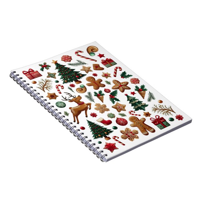 Cuaderno Divertidos Navidades en espiral para un portátil d (Lado Derecho)