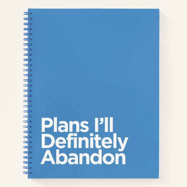 Cuaderno Divertidos Planes Azules "Que Definitivamente Aban (Anverso)