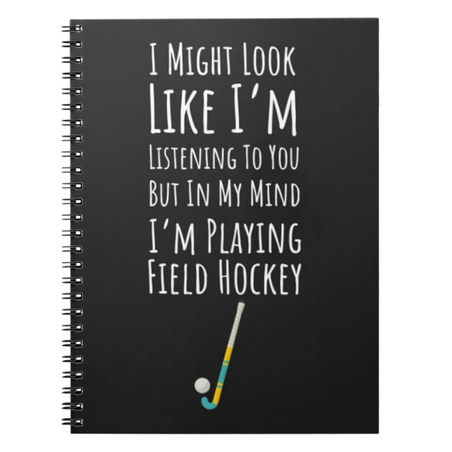 Cuaderno Divertidos regalos de hockey sobre hierba Jugador  (Frente)