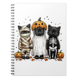 Cuaderno Divertidos tres gatos de Halloween