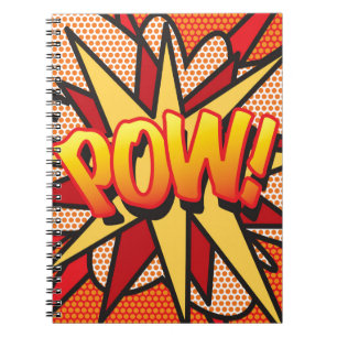 Cuaderno Diviértete con arte pop de cómic retro POW