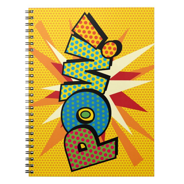 Cuaderno Diviértete con arte pop de cómic retro POW (Frente)